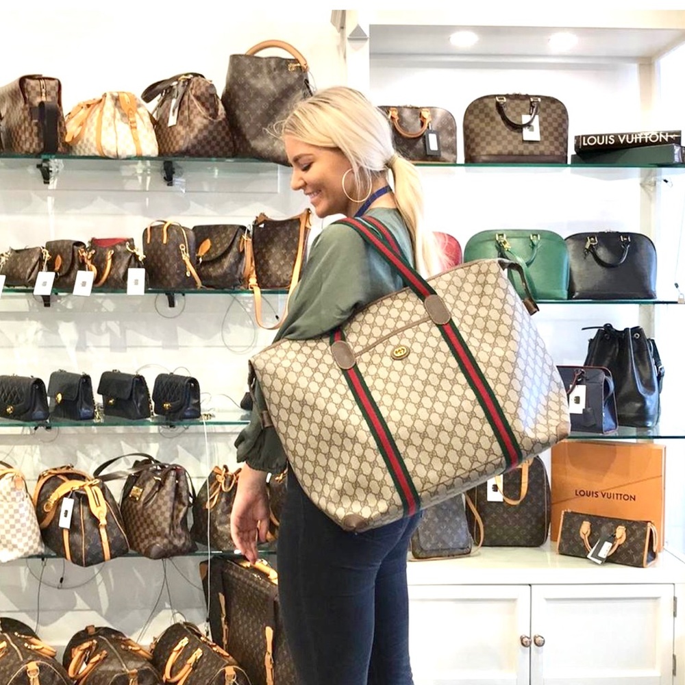 Authentic Gucci XL monogram brown tote/travel bag